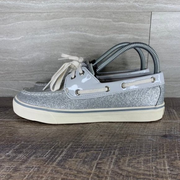 Women's SPERRY Glitter Patent Boat Shoe - Picture 9 of 11